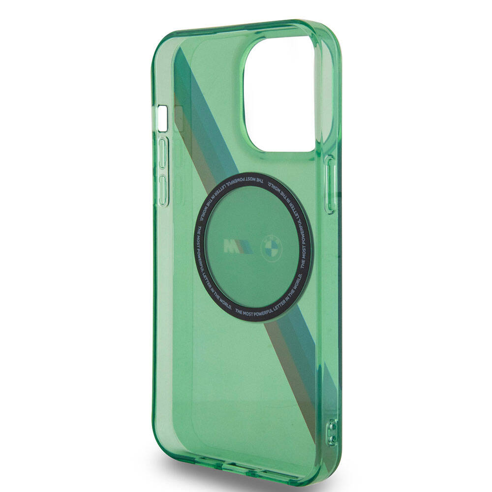 iPhone 15 Pro Max Kılıf BMW Magsafe Şarj Özellikli Transparan Tricolor Stripes Orjinal Lisanslı Kılıf Gri