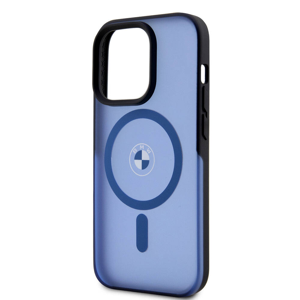 iPhone 15 Pro Max Kılıf BMW Orjinal Lisanslı Magsafe Şarj Özellikli IML Baskı Logolu Buzlu Mat Kılıf Siyah