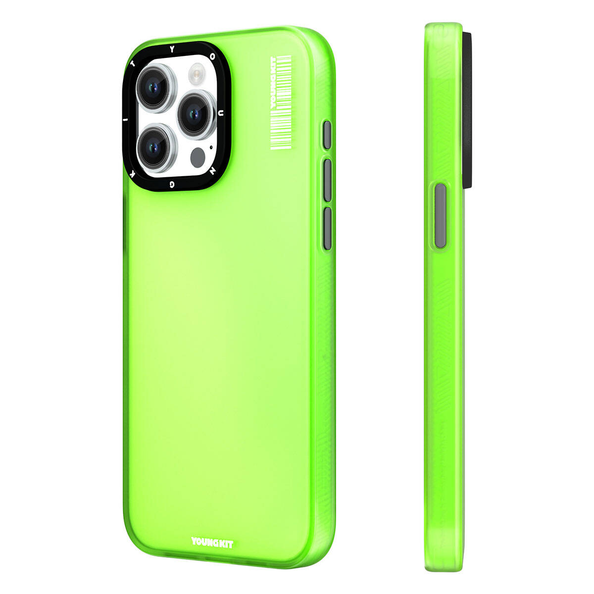 iPhone 15 Pro Max Kılıf Buzlu Mat Tasarım Youngkit Hidden Sand Serisi Kılıf Gri