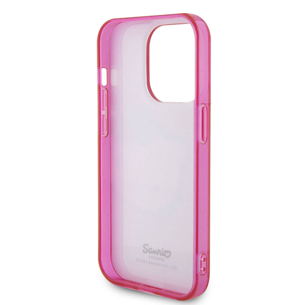 iPhone 15 Pro Max Kılıf Hello Kitty Orjinal Lisanslı Yazı ve İkonik Logolu Kitty Head Kılıf Pembe