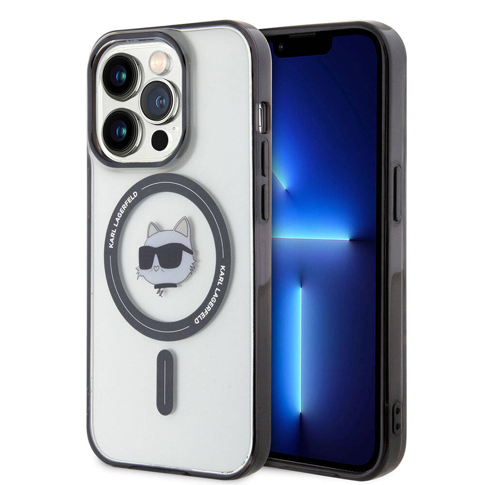 Apple iPhone 15 Pro Max Kılıf Karl Lagerfeld M-safe Şarj Özellikli IML Choupette Orjinal Lisanslı Kapak