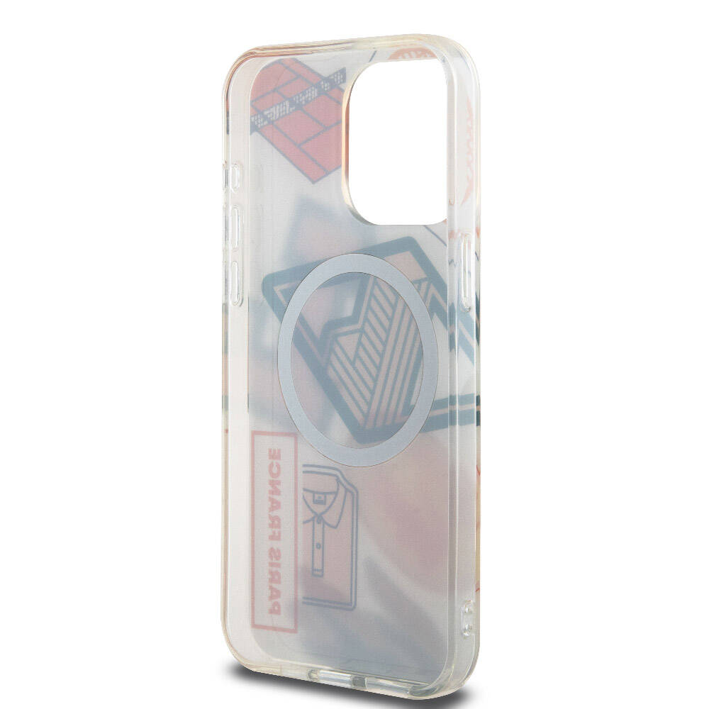 iPhone 15 Pro Max Kılıf Lacoste Orjinal Lisanslı Magsafe Şarj Özellikli Çift Katmanlı Yamalar Desenli Kılıf Sarı