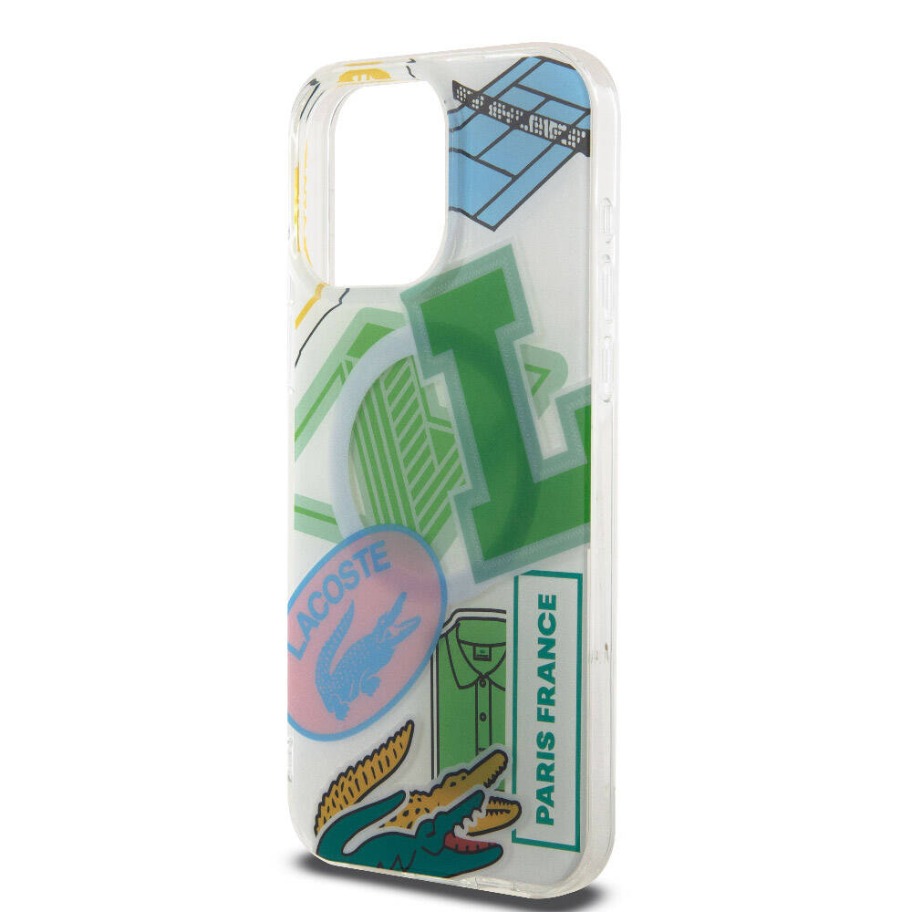 iPhone 15 Pro Max Kılıf Lacoste Orjinal Lisanslı Magsafe Şarj Özellikli Çift Katmanlı Yamalar Desenli Kılıf Yeşil