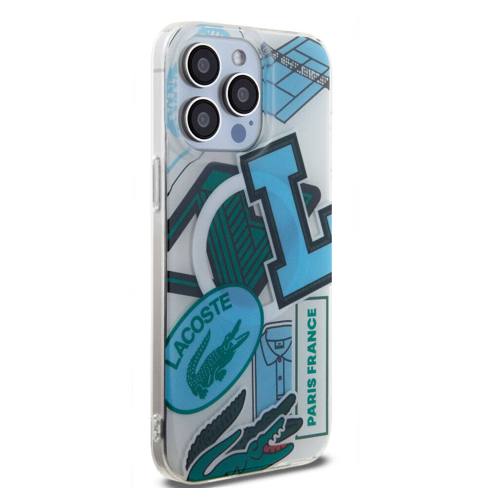 iPhone 15 Pro Max Kılıf Lacoste Orjinal Lisanslı Magsafe Şarj Özellikli Çift Katmanlı Yamalar Desenli Kılıf Turuncu