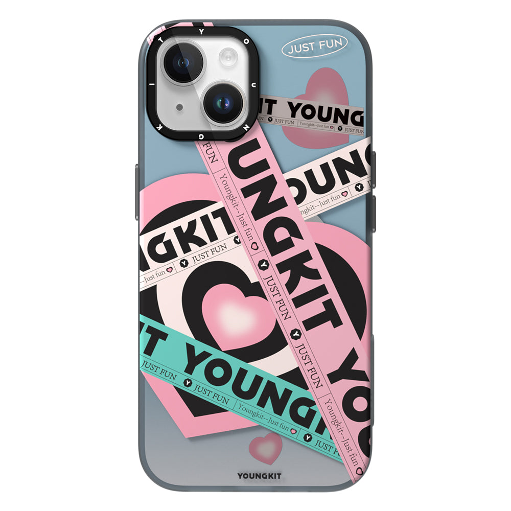 iPhone 15 Pro Max Kılıf Magsafe Şarj Özellikli Airbagli Çift Katmanlı Youngkit Flipped Serisi Kılıf Pembe