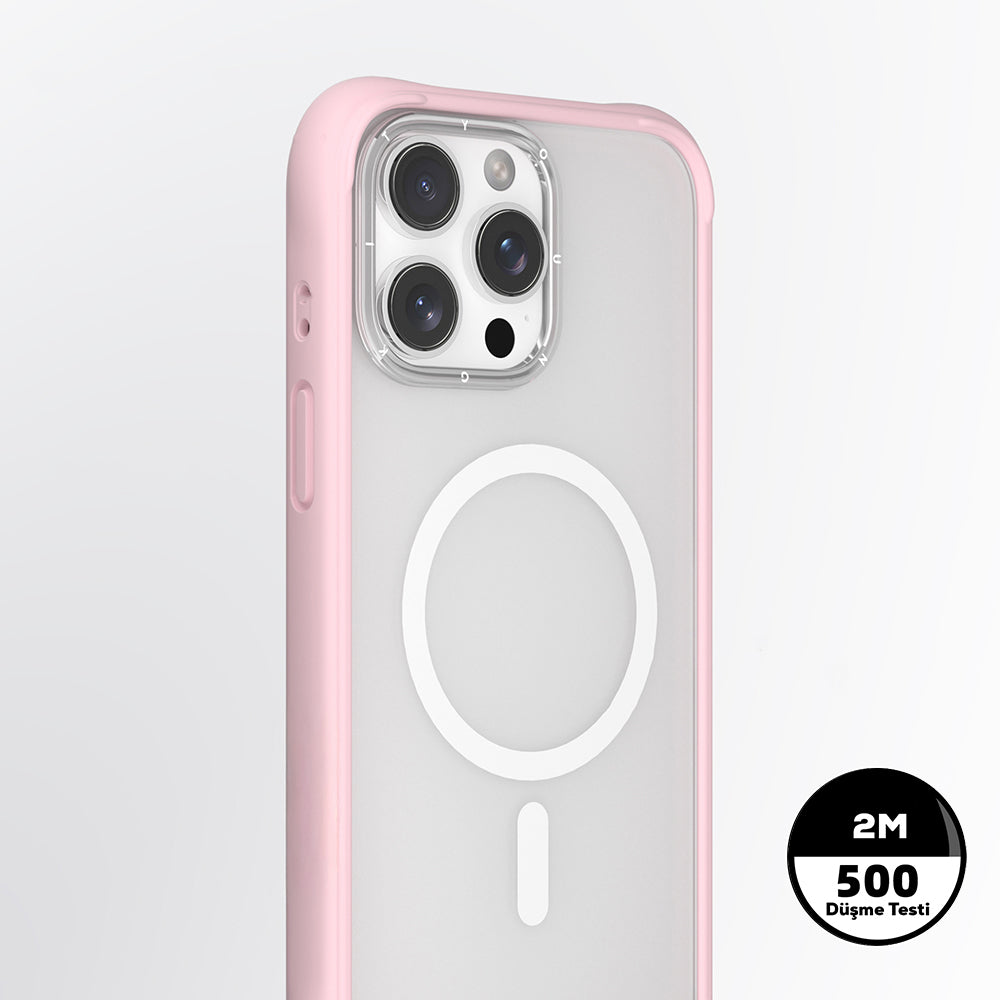 Apple iPhone 15 Pro Max Kılıf M-safe Şarj Özellikli Airbagli Youngkit Dynamic 2 Serisi Kapak Beyaz