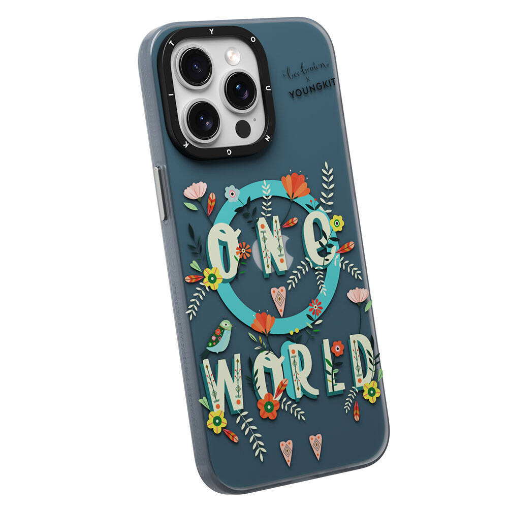 iPhone 15 Pro Max Kılıf Magsafe Şarj Özellikli Bee Brown Tasarımlı Youngkit Colorful Life Serisi Kılıf Turkuaz