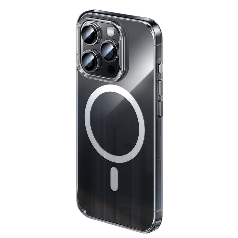 iPhone 15 Pro Max Kılıf Magsafe Şarj Özellikli Benks Crystal Serisi Şeffaf Kılıf Renksiz