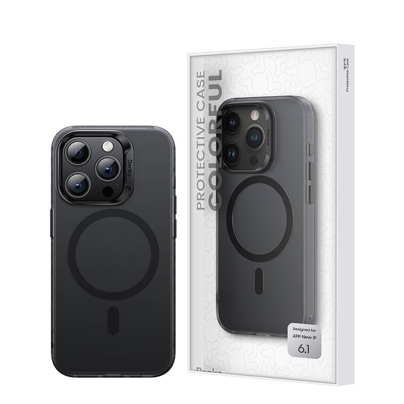 iPhone 15 Pro Max Kılıf Magsafe Şarj Özellikli Benks Lucid Armor Kılıf Siyah