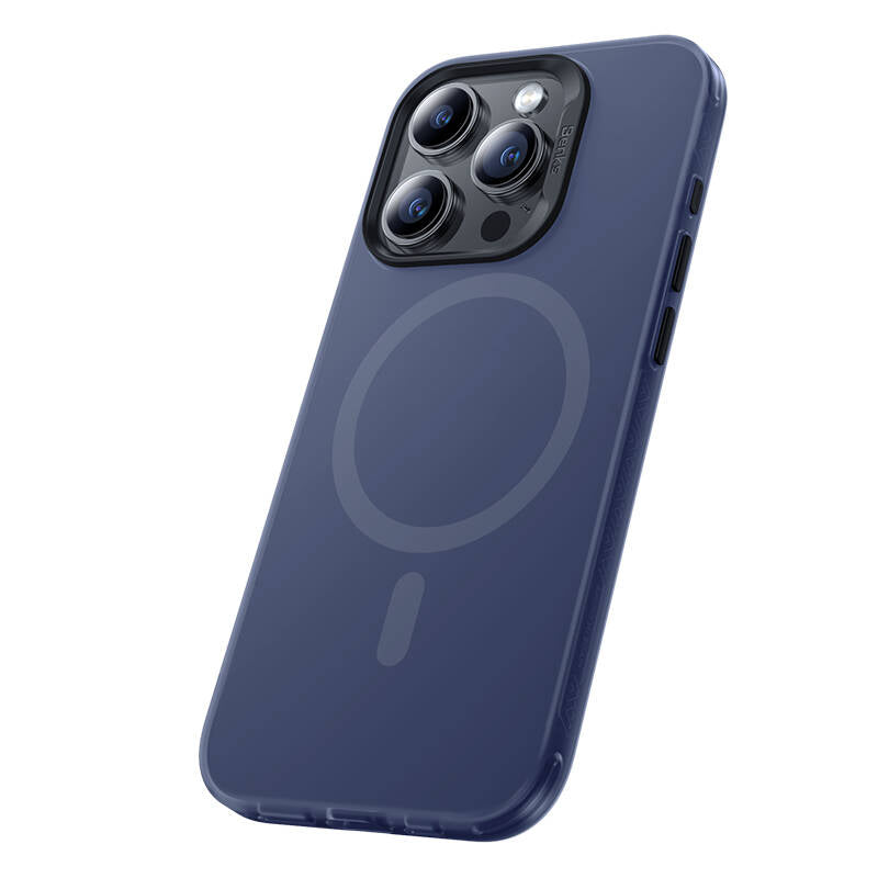 iPhone 15 Pro Max Kılıf Magsafe Şarj Özellikli Benks Lucid Armor Kılıf Mavi