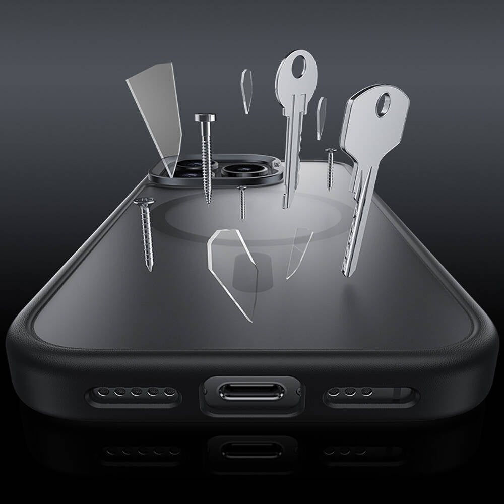 iPhone 16 Kılıf Magsafe Şarj Özellikli Benks Mist Protective Kılıf Gri