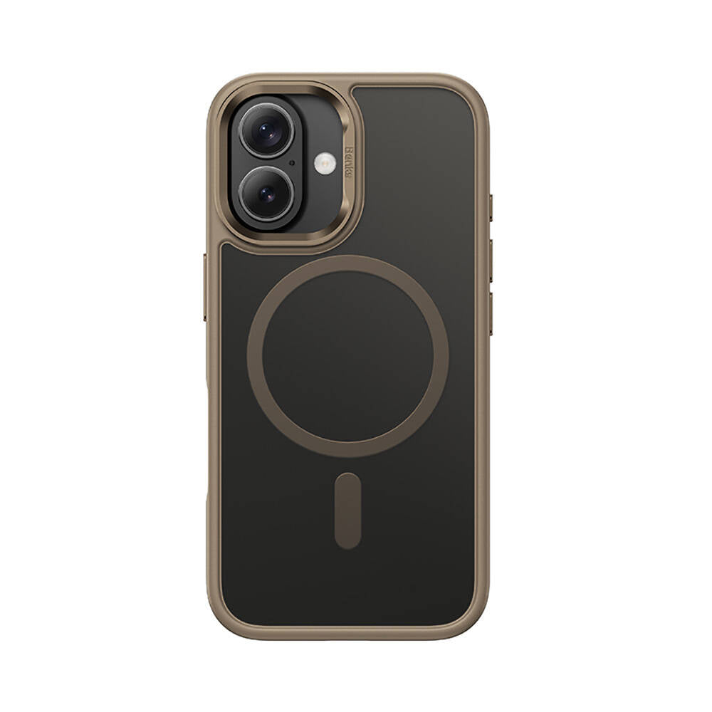 iPhone 16 Kılıf Magsafe Şarj Özellikli Benks Mist Protective Kılıf Titanyum-Gold
