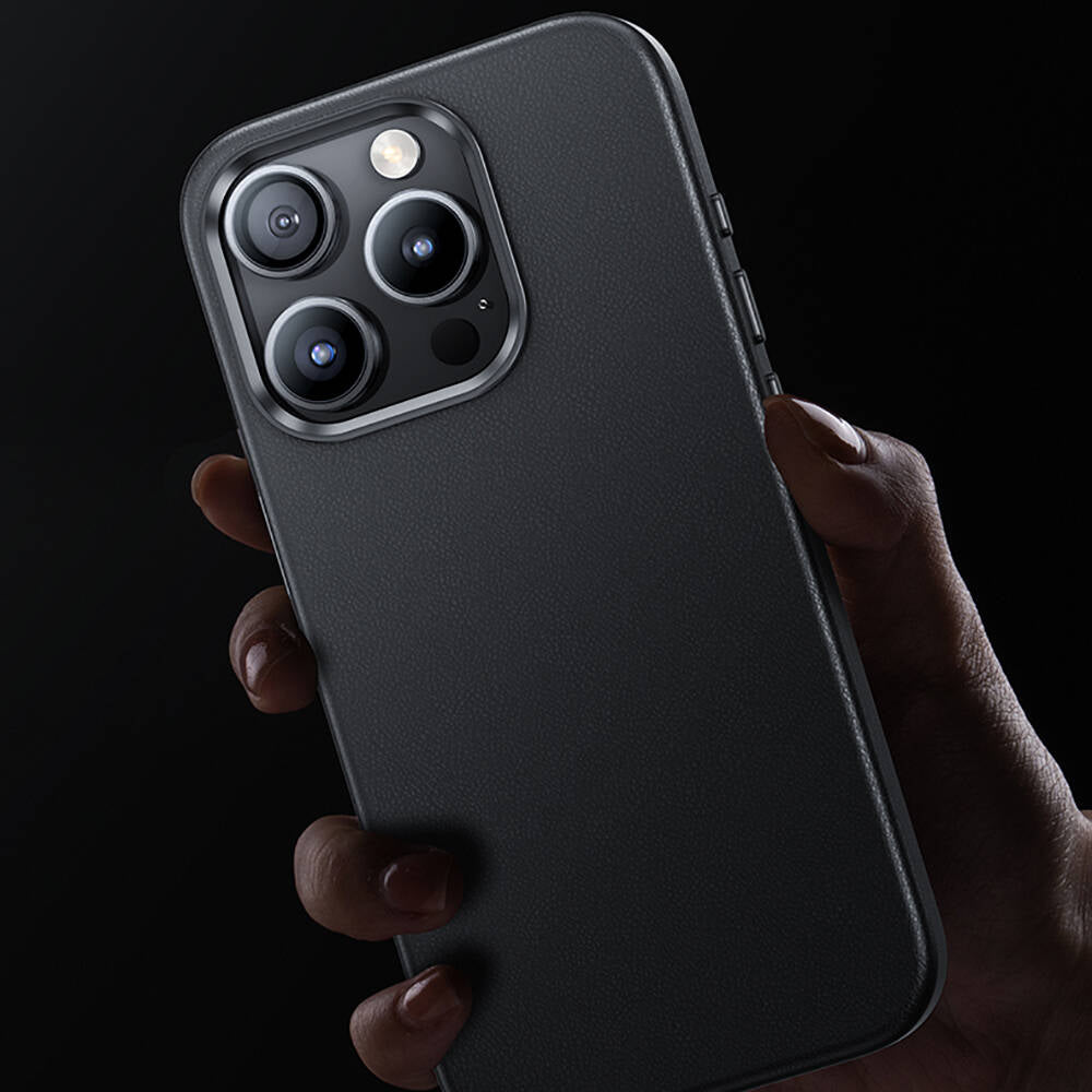 iPhone 15 Pro Max Kılıf Magsafe Şarj Özellikli Benks Vintage Leather Kılıf Siyah