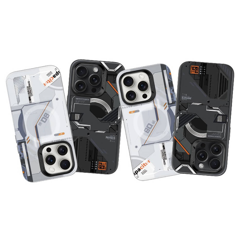 iPhone 15 Pro Max Kılıf MagSafe Şarj Özellikli Mekanik Tasarımlı Benks Perspective Serisi Kılıf Siyah