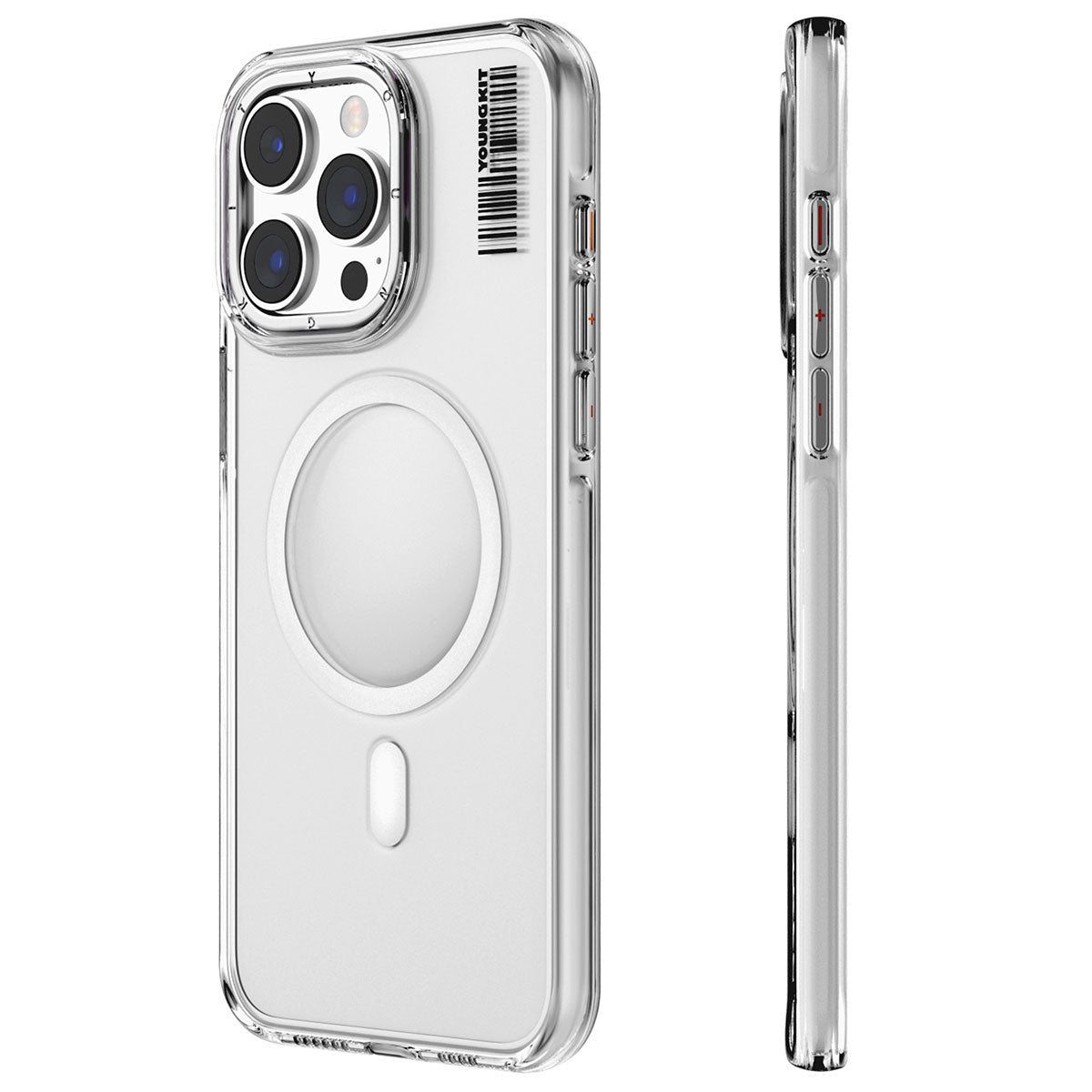 iPhone 15 Pro Max Kılıf Magsafe Şarj Özellikli Şeffaf Youngkit Crystal Shield Serisi Kılıf Renksiz