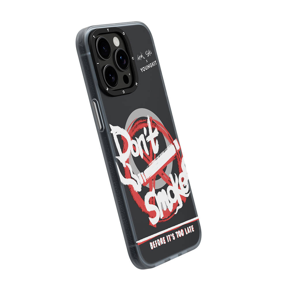 iPhone 15 Pro Max Kılıf Magsafe Şarj Özellikli Shu Tasarımlı Youngkit City Serisi Kılıf Siyah-Kırmızı