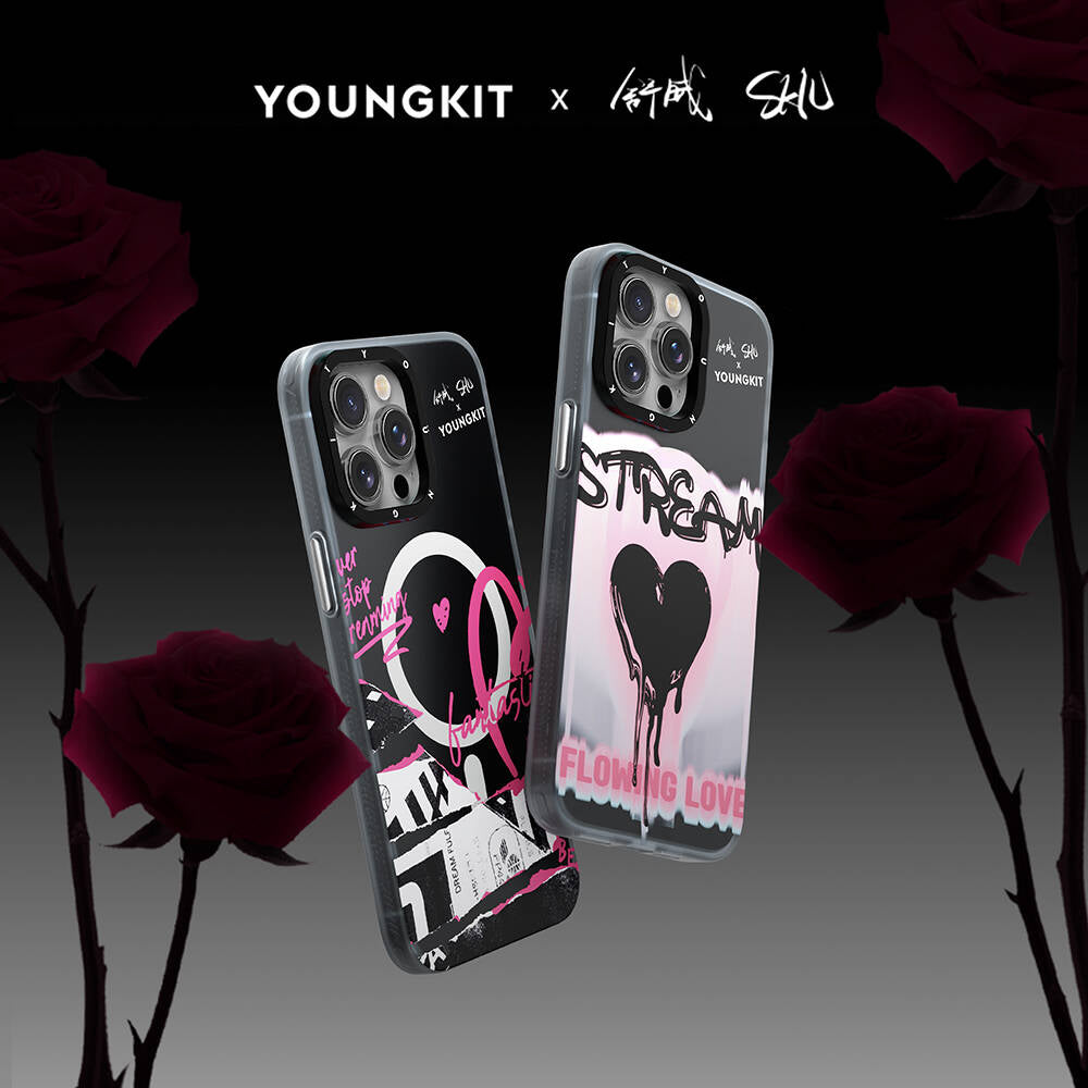 iPhone 15 Pro Max Kılıf Magsafe Şarj Özellikli Shu Tasarımlı Youngkit Dreamland Serisi Kılıf Siyah