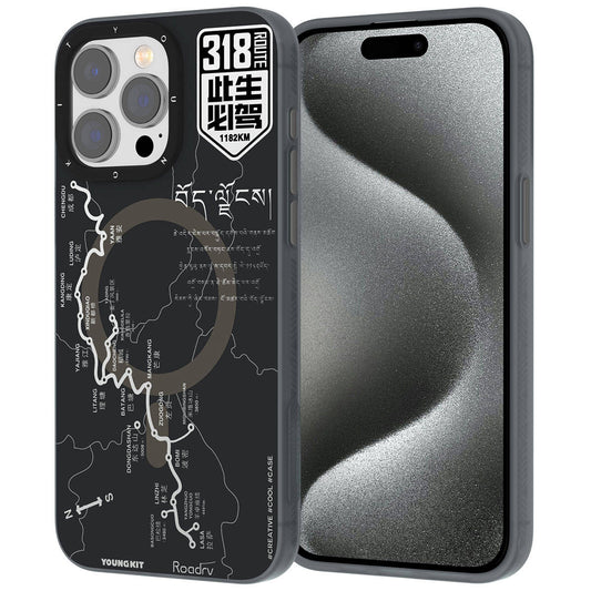 iPhone 15 Pro Max Kılıf Magsafe Şarj Özellikli Youngkit 318 Road Serisi Kılıf Siyah