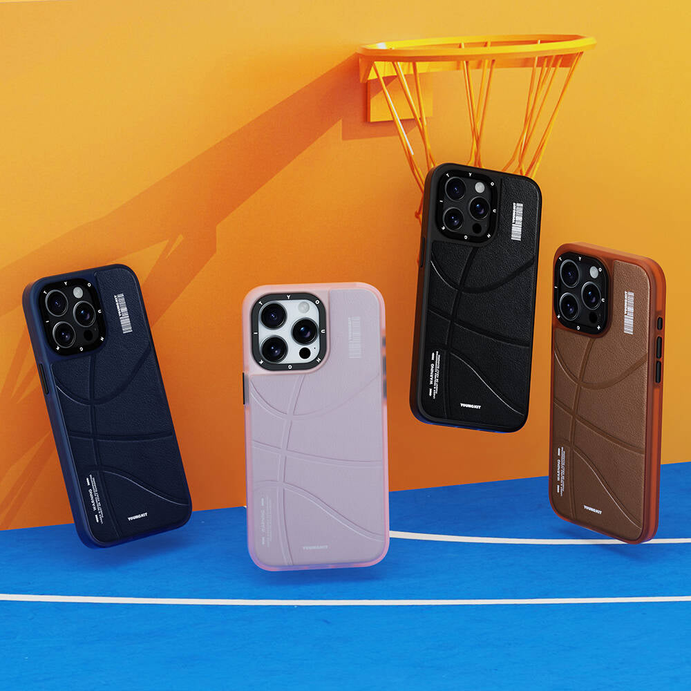 iPhone 15 Pro Max Kılıf Magsafe Şarj Özellikli Youngkit Backboard Serisi Leather Kılıf Kahverengi