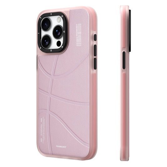 iPhone 15 Pro Max Kılıf Magsafe Şarj Özellikli Youngkit Backboard Serisi Leather Kılıf Pembe