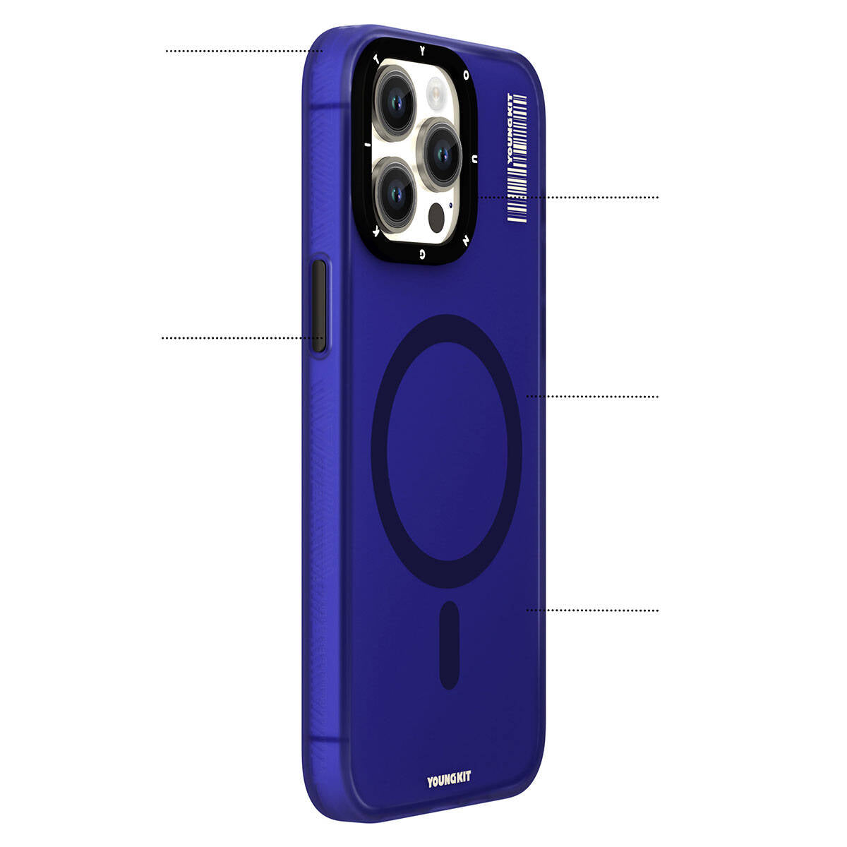 iPhone 15 Pro Max Kılıf Magsafe Şarj Özellikli Youngkit Hidden Sand Serisi Kılıf Pembe