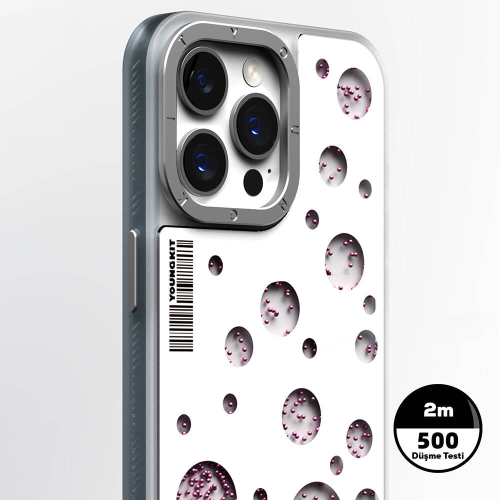 iPhone 15 Pro Max Kılıf Magsafe Şarj Özellikli Youngkit Quicksand Beads Serisi Kılıf Siyah