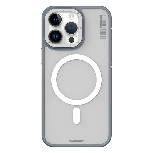 iPhone 15 Pro Max Kılıf Magsafe Şarj Özellikli Youngkit Rock Sand Serisi Kılıf Siyah