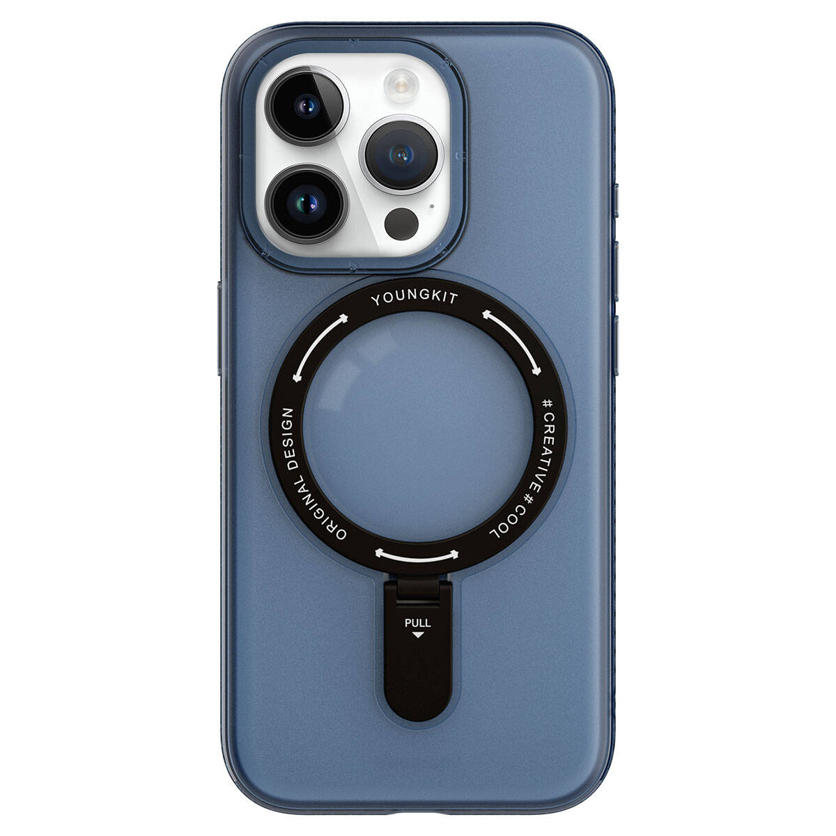 iPhone 15 Pro Max Kılıf Magsafe Şarj Özellikli Youngkit Rock Serisi Kılıf Beyaz