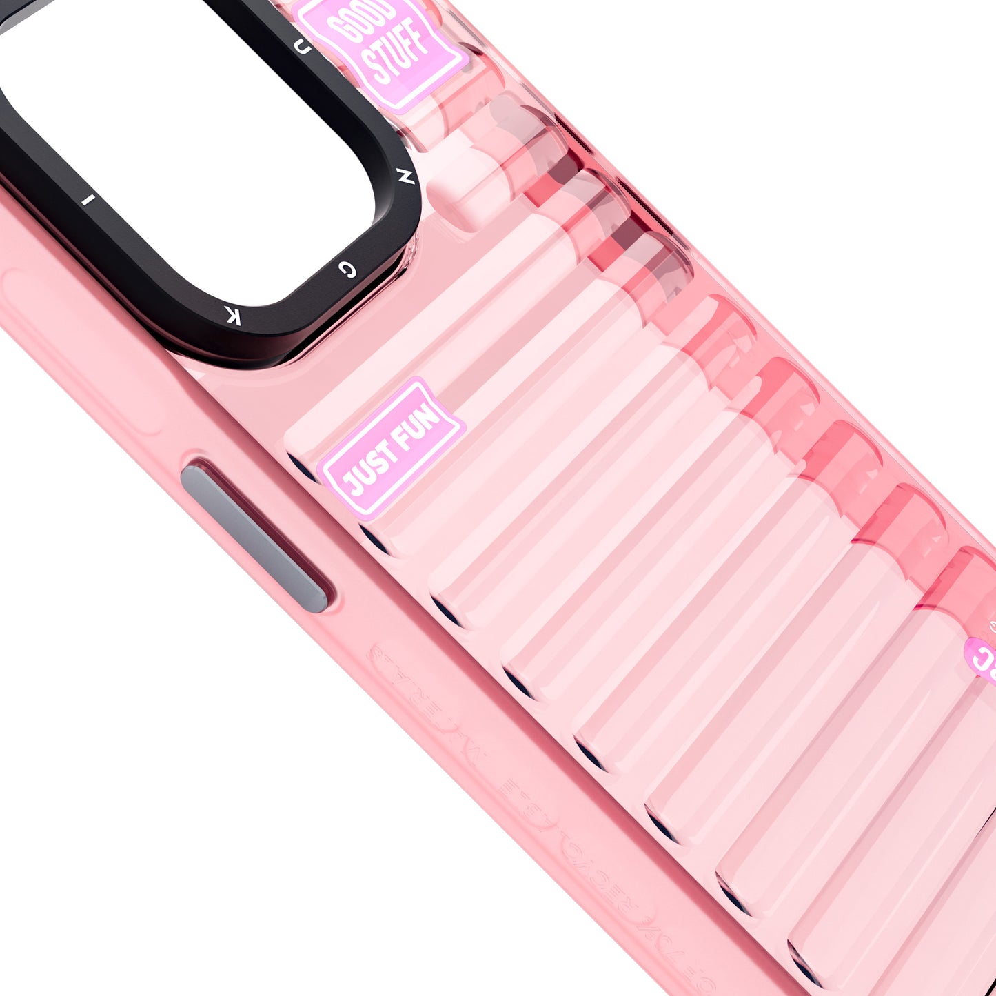 iPhone 15 Pro Max Kılıf Şeffaf Renkli Tasarım YoungKit Fluorite Serisi Kılıf Siyah