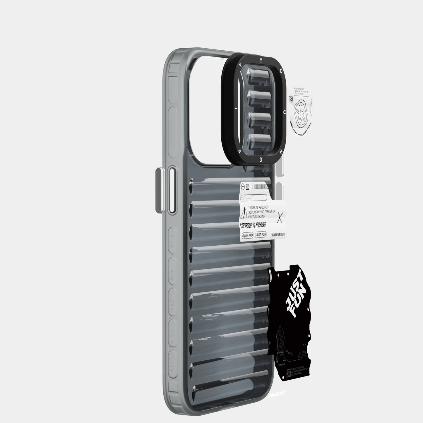 iPhone 15 Pro Max Kılıf Şeffaf Renkli Tasarım YoungKit Fluorite Serisi Kılıf Yeşil