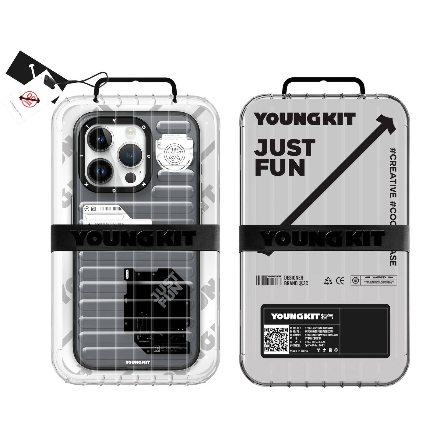 iPhone 15 Pro Max Kılıf Şeffaf Renkli Tasarım YoungKit Fluorite Serisi Kılıf Yeşil