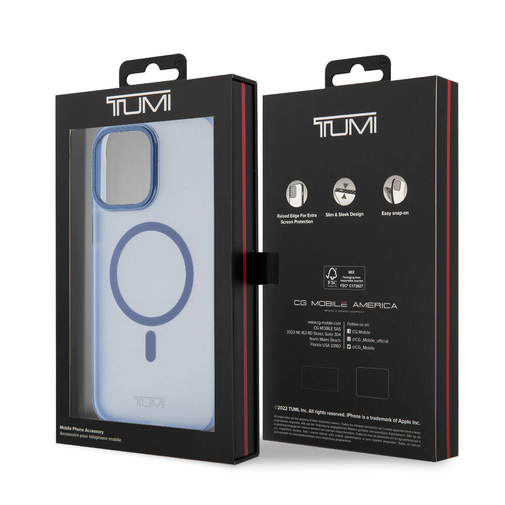 iPhone 15 Pro Max Kılıf TUMI Orjinal Lisanslı Magsafe Şarj Özellikli Buzlu Mat Kılıf Siyah