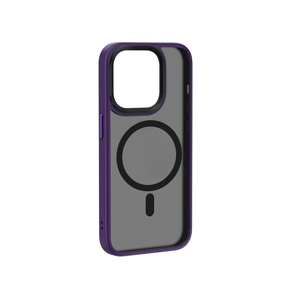 iPhone 15 Pro Max Kılıf Wiwu FGG-011 Magsafe Şarj Özellikli Kamera Korumalı Kılıf Mor