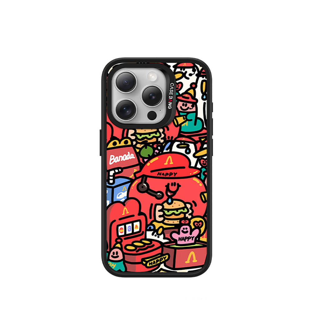 iPhone 15 Pro Max Magsafe Şarj Özellikli Casebang Ahhey Serisi Arka Panel Pembe