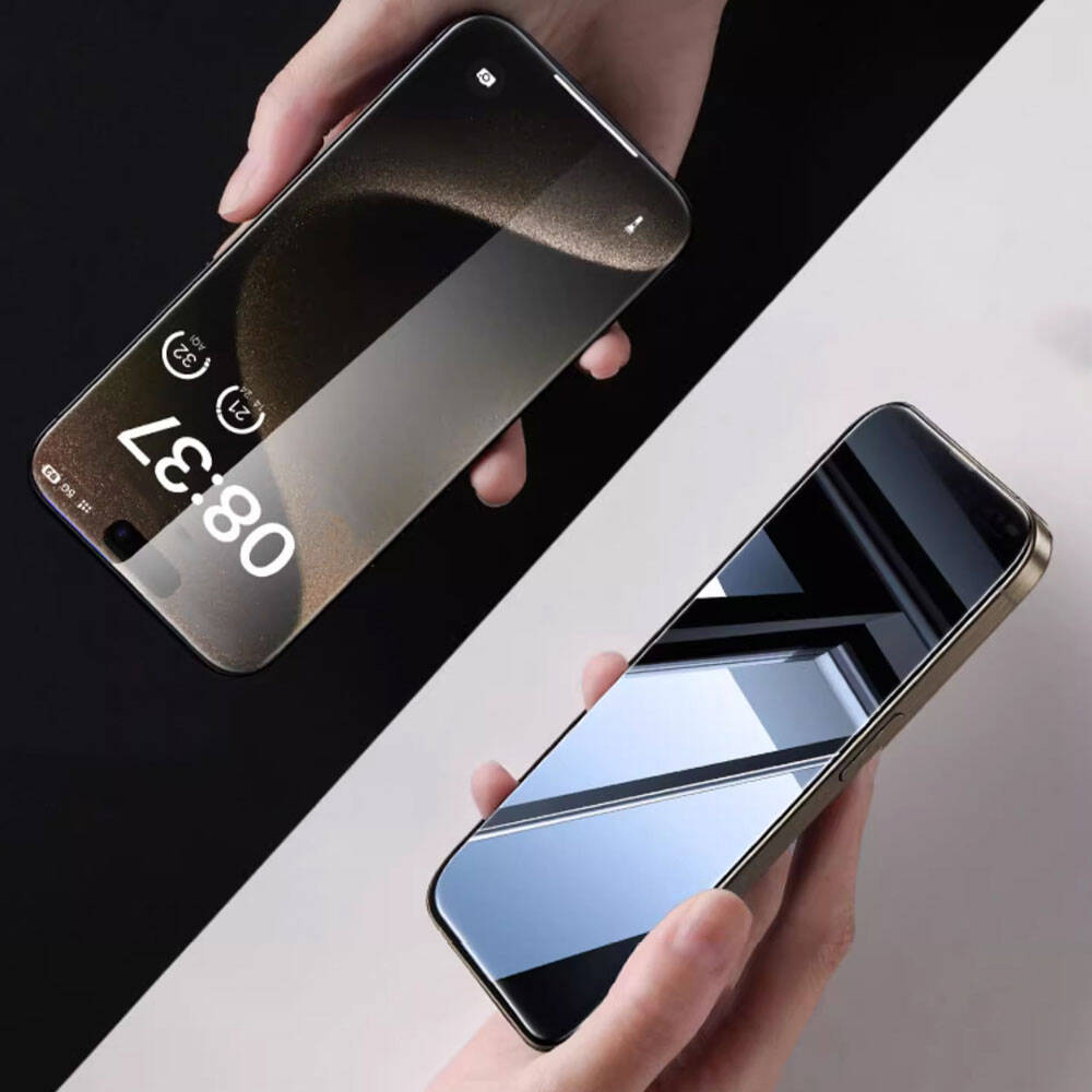 iPhone 15 Pro Max Wiwu iPrivacy HD Anti-Peep Ekran Koruyucu Siyah