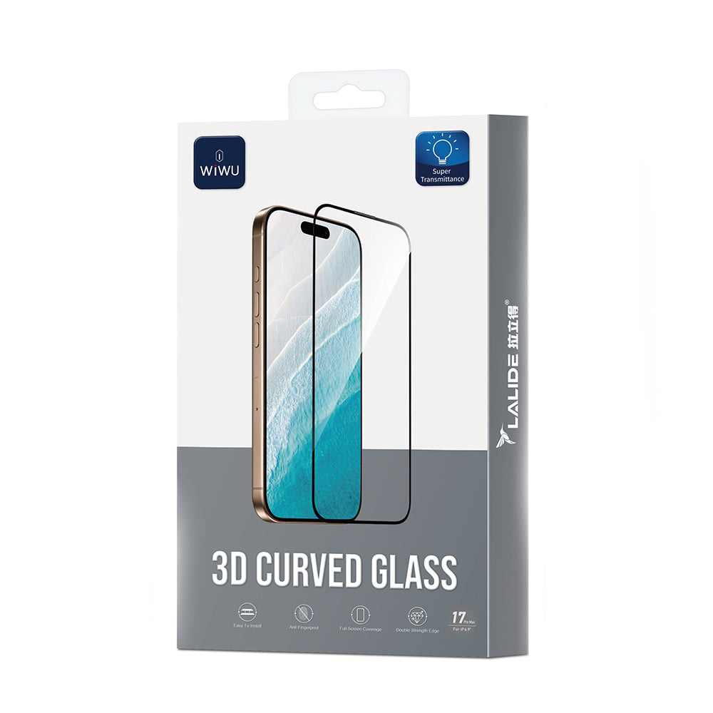 Apple iPhone 15 Pro Max Wiwu LLD301 3D Curved Parmak İzi Bırakmayan Temperli Cam Ekran Koruyucu
