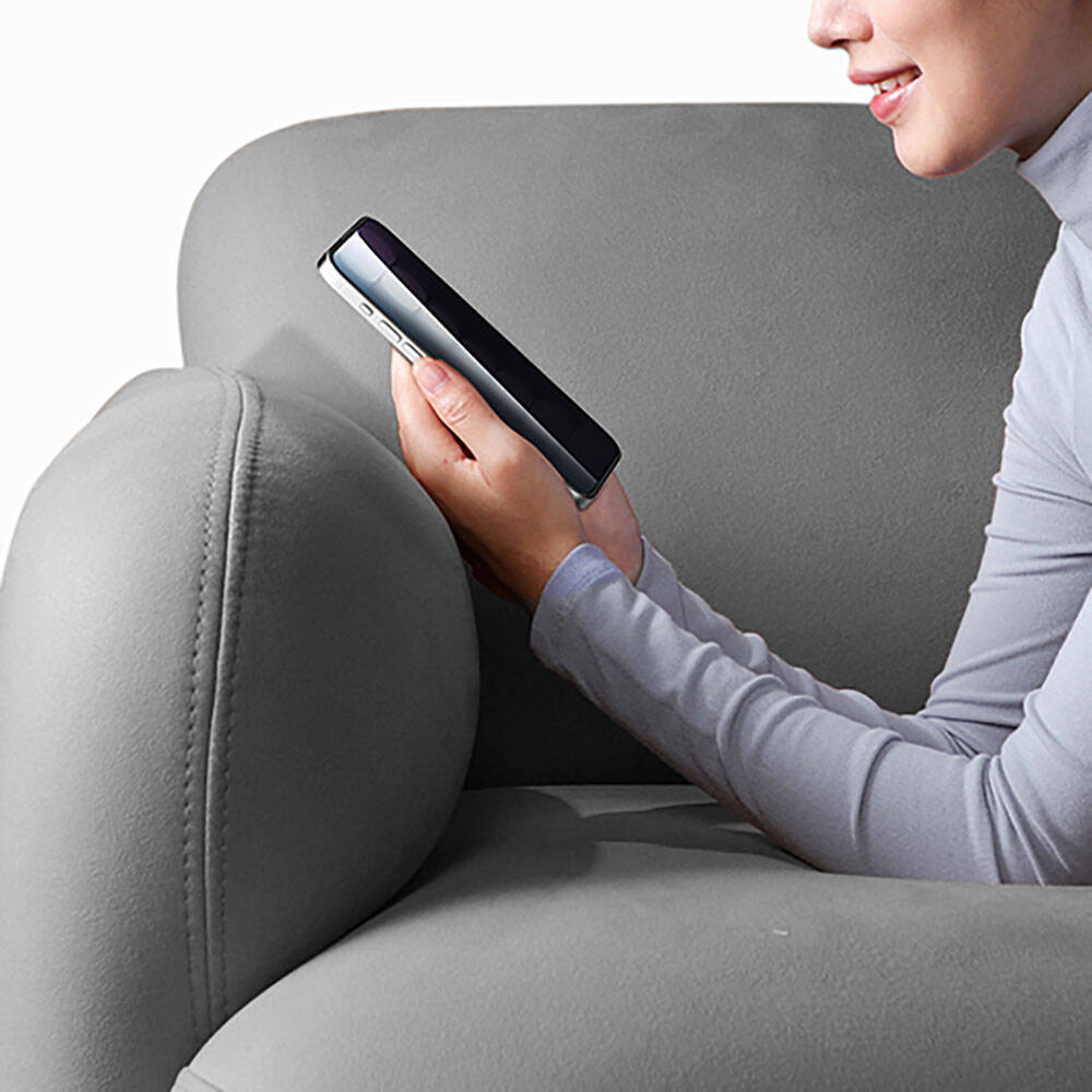 iPhone 15 Pro Recci RSP-A17AP Privacy Temperli Cam Ekran Koruyucu Gri