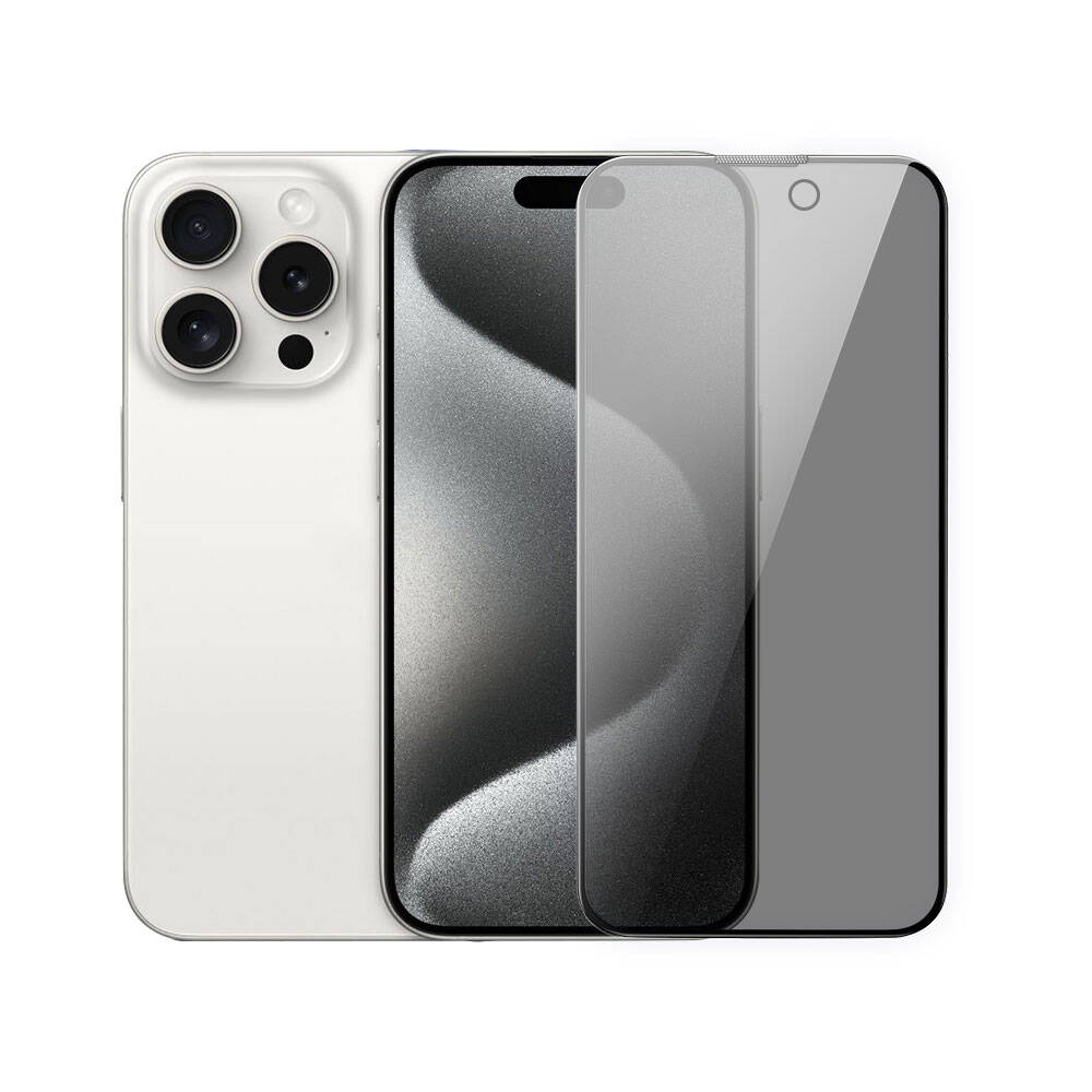 iPhone 15 Pro Wiwu iPrivacy HD Anti-Peep Ekran Koruyucu Siyah