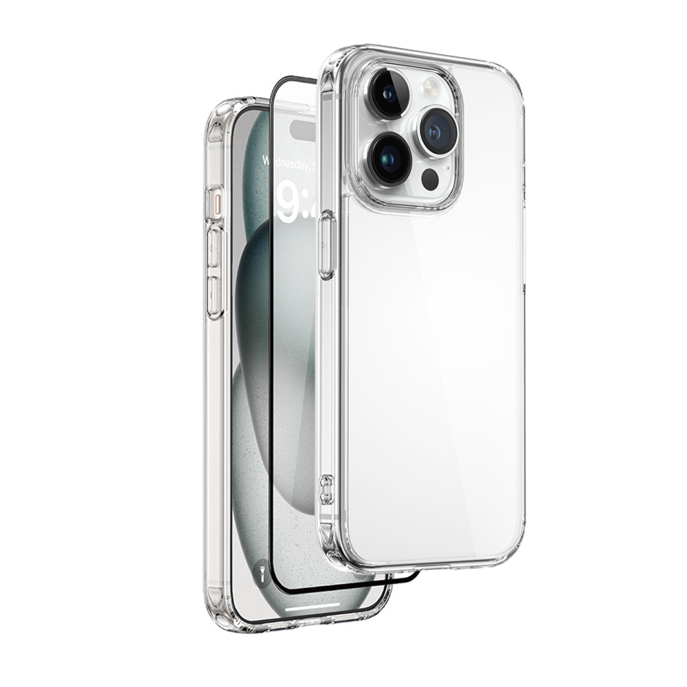 Apple iPhone 15 Pro Wiwu Wi-IP001 Kılıf Ekran Koruyucu Kamera Lensi 3in1 Koruma Seti