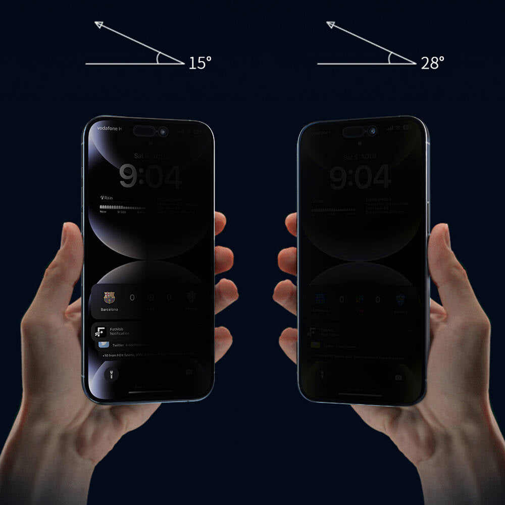 iPhone 15 Pro Wiwu Wi-SQ009 Easy Install iPrivacy 360° Anti-Peep Oleofobik Temperli Cam Ekran Koruyucu + Kolay Uygulama Aparatlı Siyah