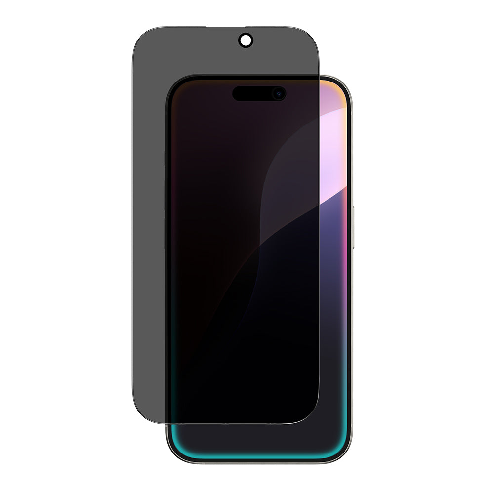 Apple iPhone 16 Amazingthing Radix Privacy Parmak İzi Bırakmayan Temperli Cam Ekran Koruyucu Siyah