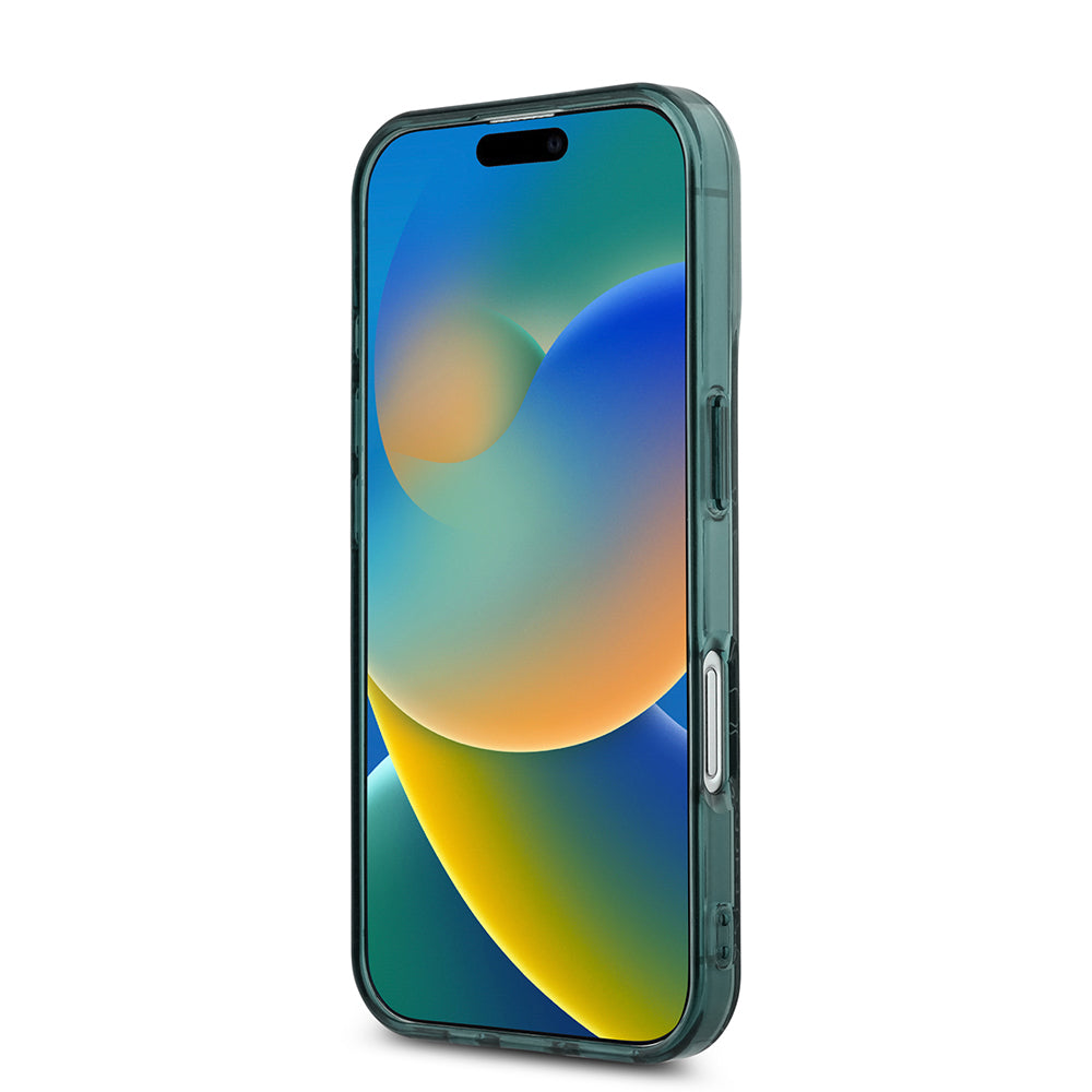 iPhone 16 Kılıf Lacoste Orjinal Lisanslı Magsafe Şarj Özellikli IML Baskılı Gümüş Timsah Logolu Monogram Kılıf Yeşil