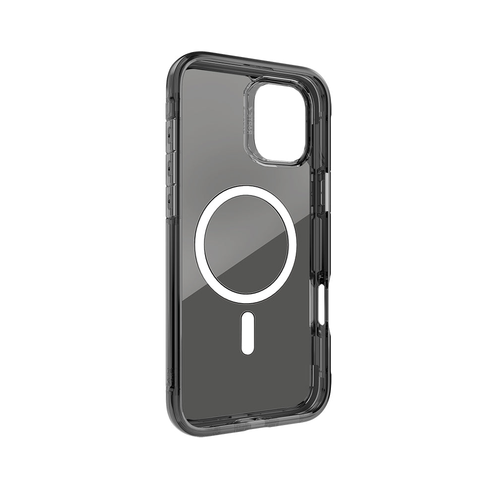 Apple iPhone 16 Kılıf M-safe Şarj Özellikli Raptic Air Serisi Airbag Tasarımlı Metal Köşelikli Şeffaf Kapak Gümüş