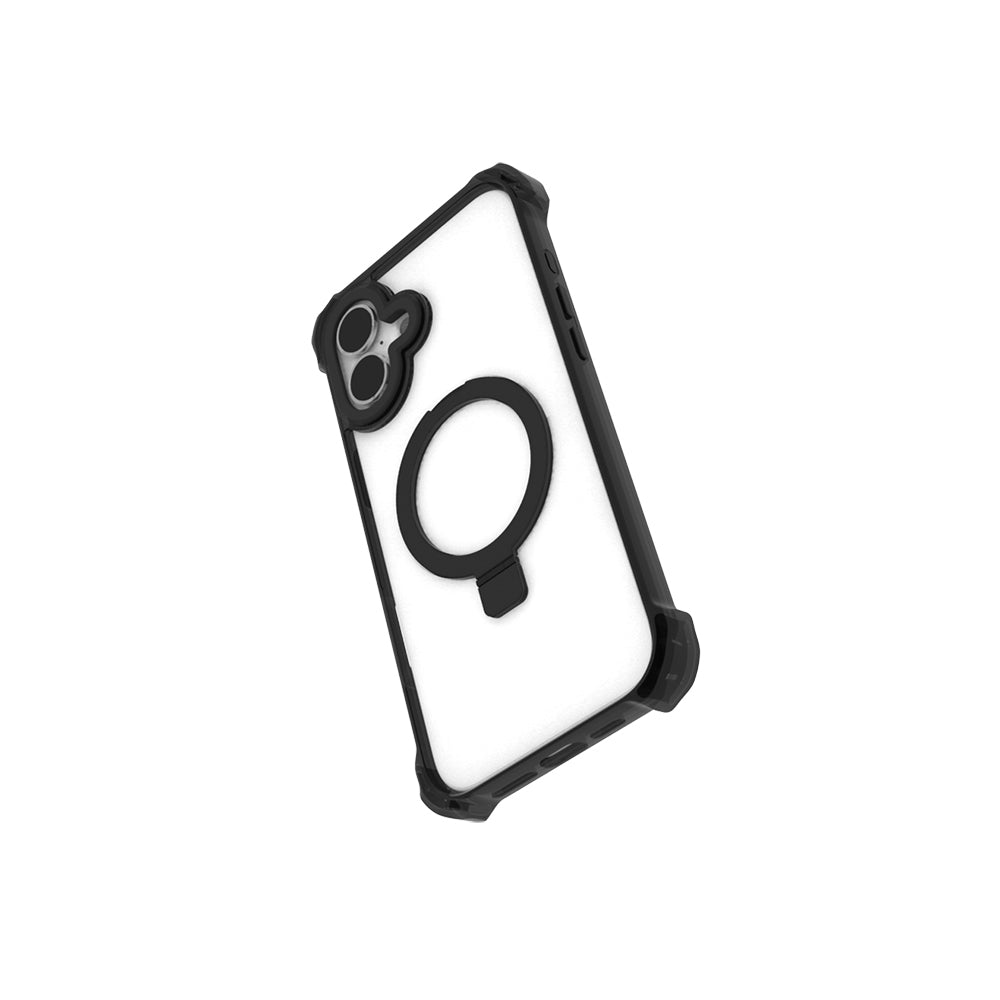 Apple iPhone 16 Kılıf M-safe Şarj Özellikli Raptic Dual Serisi Şeffaf Standlı Kapak Şeffaf