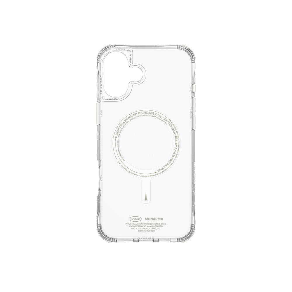 iPhone 16 Kılıf Magsafe Şarj Özellikli Şeffaf Airbag Tasarımlı Skinarma Saido Nightglow Kılıf Şeffaf