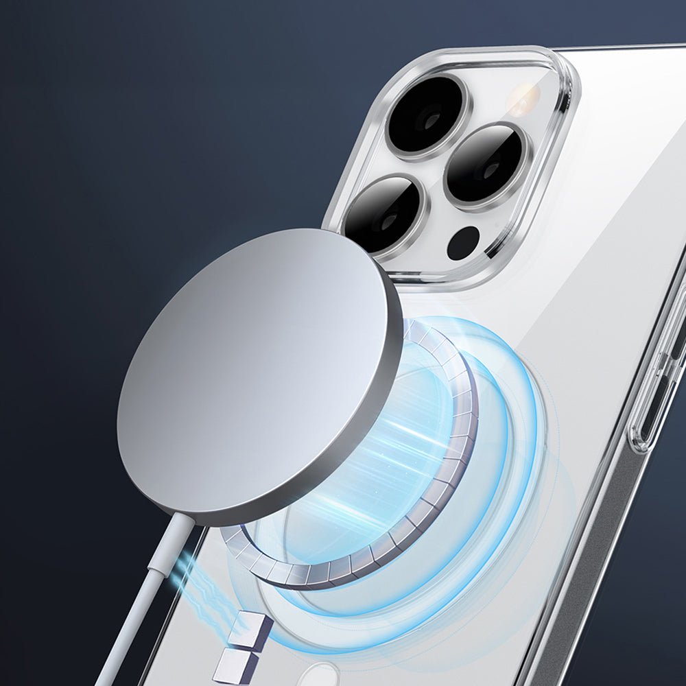 iPhone 16 Kılıf Magsafe Şarj Özellikli Wiwu YXK-207 Invisible Pro Sert PC Kılıf Şeffaf