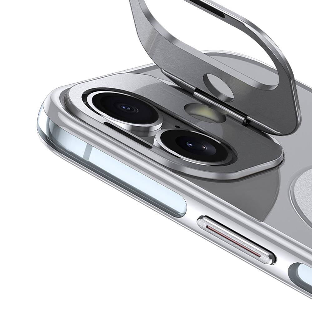 iPhone 16 Kılıf Magsafe Şarj Özellikli Wlons Standlı Efsane Kılıf Mavi