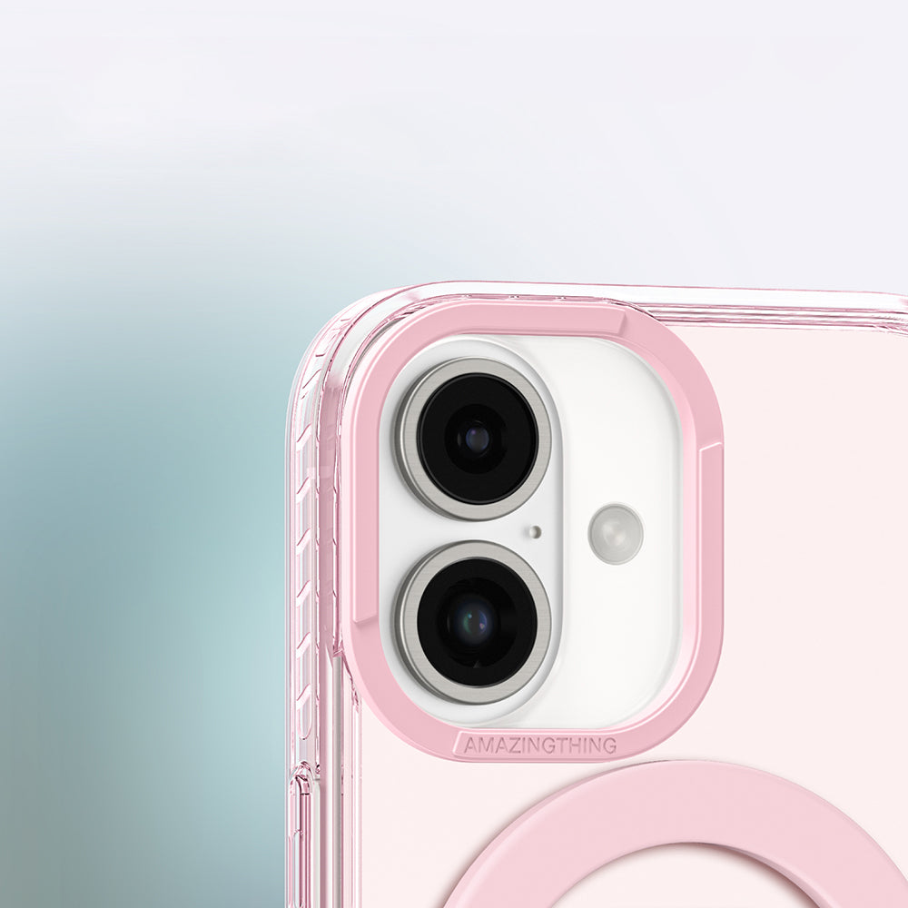 iPhone 16 Kılıf Magsafe Şarj Özellikli Yüzük Standlı Amazingthing Titan Pro Serisi Kılıf Siyah