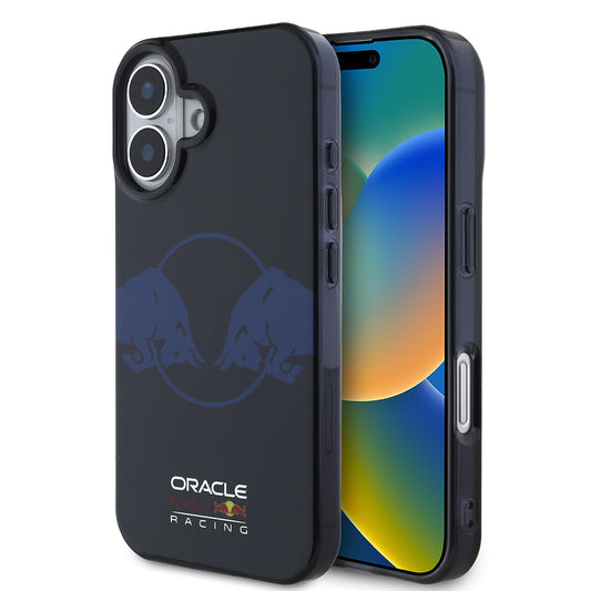 Apple iPhone 16 Kılıf Redbull Orjinal Lisanslı M-safe Şarj Özellikli IML Çift Boğa Baskılı Sert PC  Kapak Lacivert