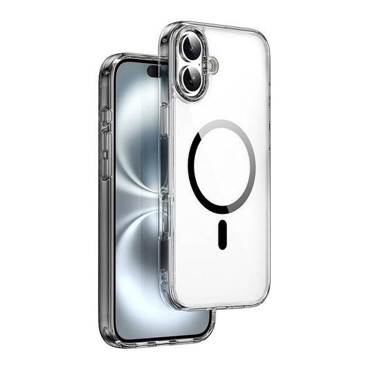 Apple iPhone 16 Kılıf Wiwu MCC-101 iShield Pro Serisi M-safe Şarj Özellikli Crystal Sert PC Kapak